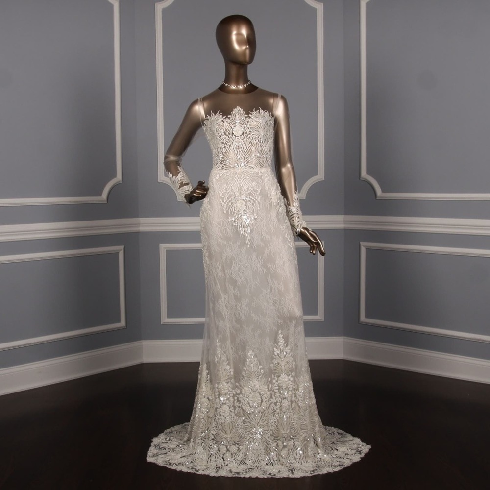 FRANCESCA MIRANDA Bridal Marianina Long Sleeve Wedding Dress Size 10